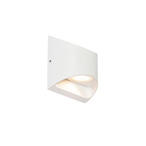 Qazqa Moderne Moderne Buitenwandlamp Wit Incl. Led Ip54 - Mal Aluminium /Verre Blanc Rectangulaire / ExtRieur / Jardin / Luminaire / Lumiere / ÉClairage Led (Non RemplaAble) Max. 2 X...