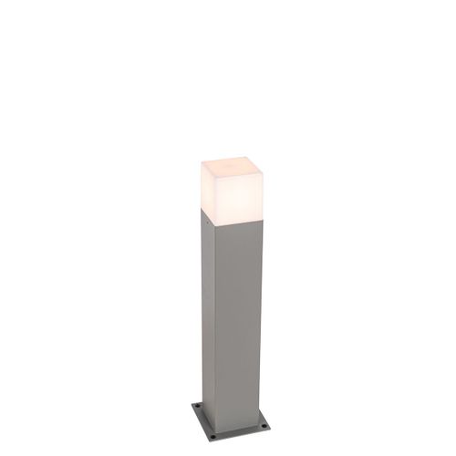 Qazqa Moderne Moderne Staande Buitenlamp 50 Cm Grijs Ip44 - Denmark Aluminium /Plastique Gris Rectangulaire / Extrieur / Jardin / Luminaire / Lumiere / clairage E27 Max. 1 X 15 Watt