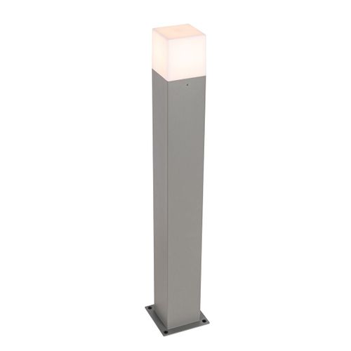 Qazqa Moderne Moderne Staande Buitenlamp 70 Cm Grijs Ip44 - Denmark Aluminium /Plastique Gris Rectangulaire / Extrieur / Jardin / Luminaire / Lumiere / clairage E27 Max. 1 X 15 Watt
