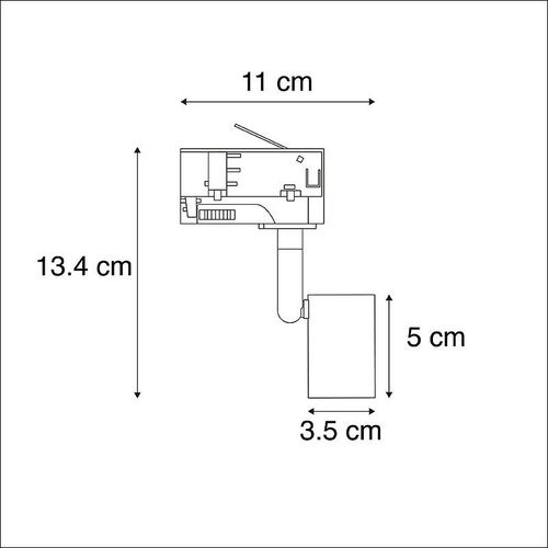Qazqa Moderne Plafonnier Spot De Rail Triphas Noir - Jeany Aluminium /Acier Noir Rectangulaire / Luminaire / Lumiere / clairage / Intrieur Gu10 Max. 1 X 50 Watt