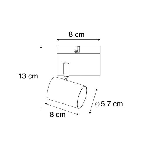 Qazqa Moderne Plafonnier Spot Moderne Noir RGlable - Jeana Acier Noir Cylindre / Luminaire / Lumiere / ÉClairage / IntRieur / Salon / Cuisine Gu10 Max. 1 X 35 Watt