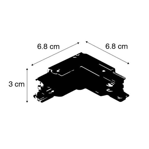 Qazqa Moderne Rail L-Connector 3 Phases Droit Noir Plastique Noir / Luminaire / Lumiere / ÉClairage / IntRieur Max. X Watt