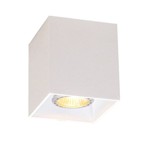 Qazqa Moderne Smart Plafonnier  Plafonnier Spot   Fixer Au Plafond Blanc Avec Wifi Gu10 - Qubo 1 Aluminium Blanc Cube / Luminaire / Lumiere / ÉClairage / IntRieur / Salon / Cuisine Gu10 Max. 1 X 5 Watt