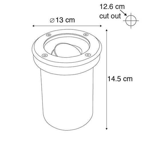 Qazqa Moderne Spot De Sol ExtRieur Moderne En Acier Inoxydable Ip65 - Delux Verre /Plastique / Acier Rond / Jardin / Luminaire / Lumiere / ÉClairage Gu10 Max. 1 X 50 Watt