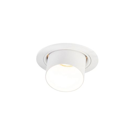 Qazqa Moderne Spot Encastrable Blanc Inclinable Avec Ampoule Intelligent Wifi Gu10 - Installa Aluminium Blanc Cylindre / Luminaire / Lumiere / ÉClairage / IntRieur / Salon / Cuisine Gu10...