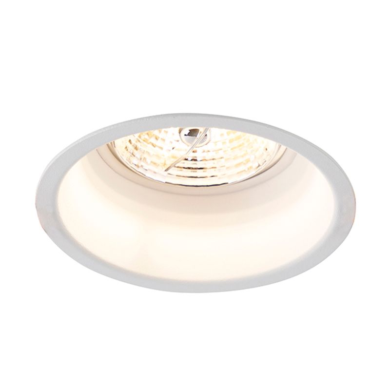 Qazqa Moderne Spot Encastrable Moderne Blanc - Dept Aluminium Blanc Rond / Luminaire / Lumiere / clairage / Intrieur / Salon / Cuisine Gu10 Max. 1 X 50 Watt