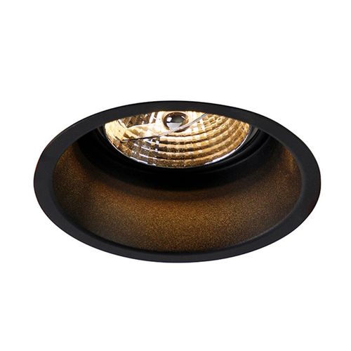 Qazqa Moderne Spot Encastrable Moderne Noir Ar70 - Dept Aluminium Noir Rond / Luminaire / Lumiere / clairage / Intrieur / Salon / Cuisine Gu10 Max. 1 X 50 Watt