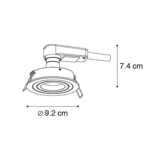Qazqa Moderne Spot Encastrable Moderne Noir - Rondoo Aluminium Noir Rond / Luminaire / Lumiere / clairage / Intrieur / Salon / Cuisine Gu10 Max. 1 X 50 Watt