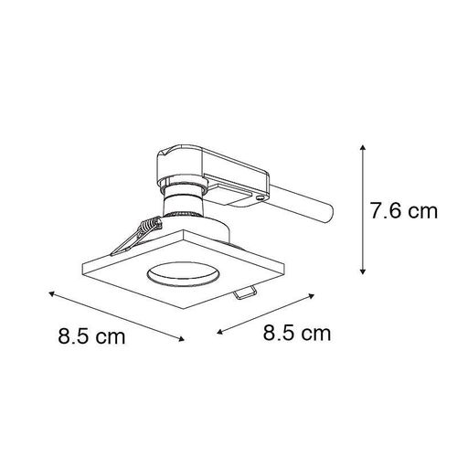 Qazqa Moderne Spot Encastrable Pour Salle De Bain Moderne Blanc Ip54 - Doku Aluminium Blanc Carr / Extrieur / Jardin / Luminaire / Lumiere / clairage / Intrieur / Salon / Cuisine Gu10...