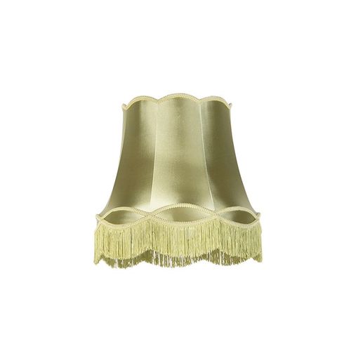 Qazqa RTro Soie Abat-Jour En Soie Vert 45 Cm - Granny , Rond Oblique Abat-Jour Suspendu ,Abat-Jour Lampadaire