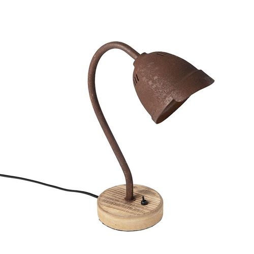 Qazqa Rustique Lampe De Table / Lampe  Poser / Luminaire / Lumiere / clairage Rustique Brun Rouille - Rax Mtal Brun Rouille Autres / Intrieur / Salon Gu10 Max. 1 X 25 Watt