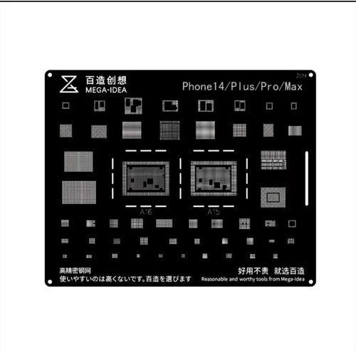Qianli Mega-Idea Acier Noir Bga Reballing Stbbles Pour Iphone 14 13 12 11 Pro Max Mini X Poly 8 7 6 Cpu Ic Puce 18/Plantation Net - Type 14series Cpu Ic 2in1