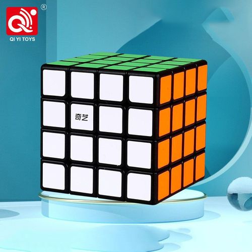 Qiyi-Cube Magique En Forme De Dakota Ide En Cuir Chevelu D'rable,Autocollant Noir,Sq1 Twisted Alien,2x2,3x3,5 Tours Inclins, - Type 4x4 Black