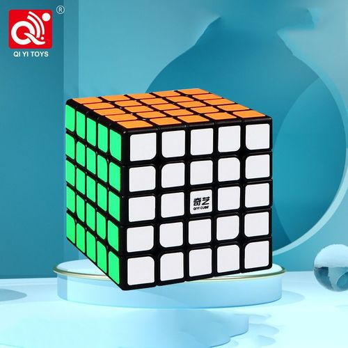 Qiyi-Cube Magique En Forme De Dakota Ide En Cuir Chevelu D'rable,Autocollant Noir,Sq1 Twisted Alien,2x2,3x3,5 Tours Inclins, - Type 5x5 Black