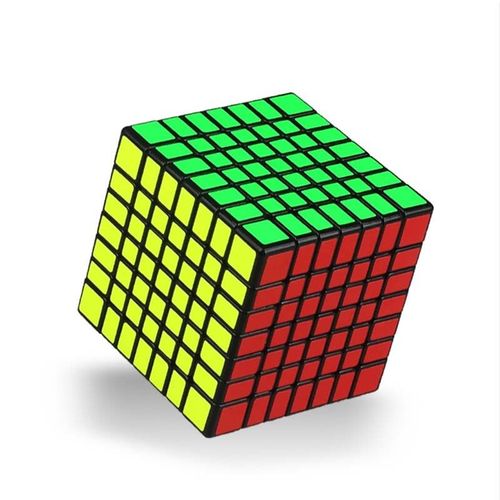 Qiyi-Cube Magique En Forme De Dakota Ide En Cuir Chevelu D'rable,Autocollant Noir,Sq1 Twisted Alien,2x2,3x3,5 Tours Inclins, - Type 7x7 Black