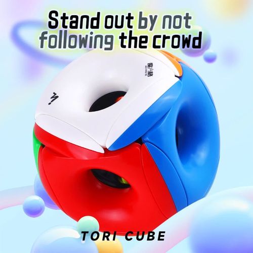 Qiyi-Cube Magique En Forme De Dakota Ide En Cuir Chevelu D'rable,Autocollant Noir,Sq1 Twisted Alien,2x2,3x3,5 Tours Inclins, - Type Tori Cube