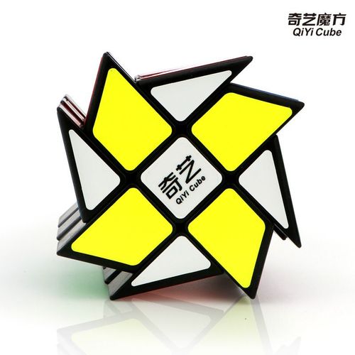 Qiyi-Cube Magique En Forme De Dakota Ide En Cuir Chevelu D'rable,Autocollant Noir,Sq1 Twisted Alien,2x2,3x3,5 Tours Inclins, - Type Wildfire Wheel Black