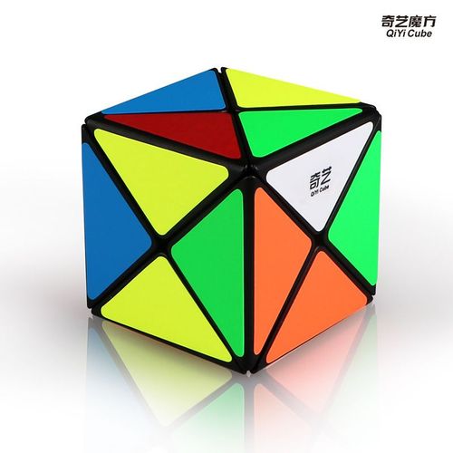 Qiyi-Cube Magique En Forme De Dakota Ide En Cuir Chevelu D'rable,Autocollant Noir,Sq1 Twisted Alien,2x2,3x3,5 Tours Inclins, - Type X Cube Black