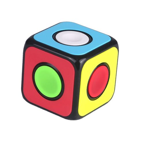 Qiyi-Cube Magique Spinner Du Bout Des Doigts,Jouet Professionnel Version Base Noire,1x1x1 - Type Fingertip Magic Cube