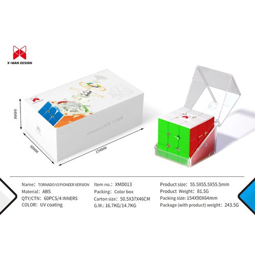 Qiyi X-Man Tornado V3 M Pioneer Uv Magnetic Speed Cube,Sans Autocollant,Xmd Tornado V3m Fidget Toys,Cubo Magico Puzzle - Type V3m Pioneer Uv #B