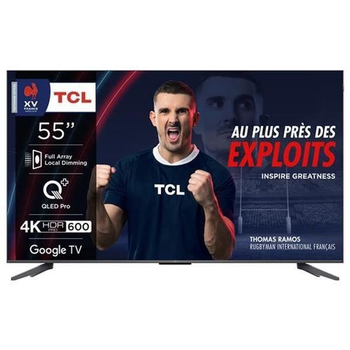 QLED 100HZ/144HZ FALD160, 3900PPI, DOLBY VIS IQ-ATMOS, DTS-HD, HDR10+, TCL - 55C69BPRO