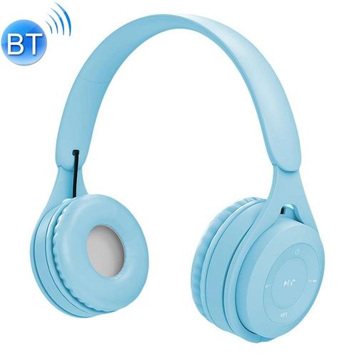 Qualit Sonore Hifi Casque Bluetooth Macaron Autonomie Longue Dure Support Appels Micro SD AUX 3.5mm + SD 4Go Bleu YONIS
