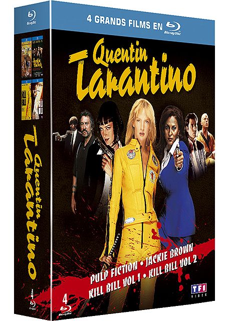 Quentin Tarantino Coffret Pulp Fiction Jackie Brown Kill Bill Vol 1 2 Pack Blu 