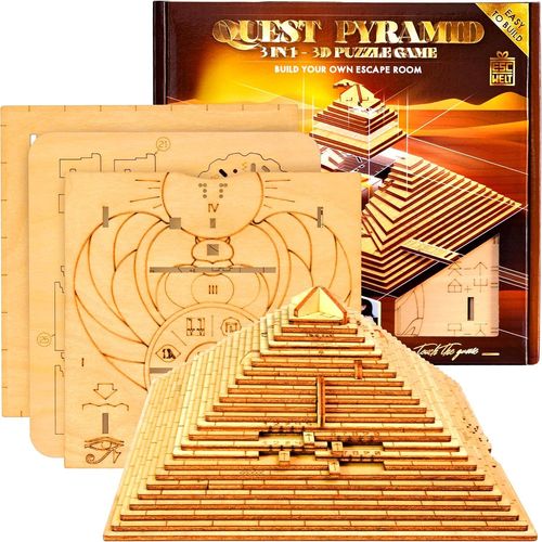 Quest Pyramid Jeu De Puzzle 3d-3 En 1 Jeu De Puzzle En Bois-Casse-Ttes-Bote  Cadeau Jeu D'nigmes-Pques Bote De Puzzle Pour Adultes-Cadeau Puzzle 3d En Bois-Jeu D'vasion.[Y51]