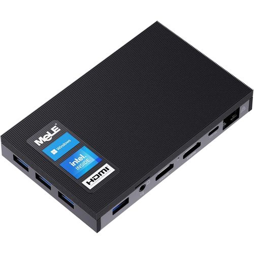 Quieter2D Mini Pc Sans Ventilateur-Win11 Home,Celeron N4000,4 Go De Ram,128 Go De Mmoire,Support M.2 Ssd,Double 4K Hdmi,Gigabit Ethernet-Petit Ordinateur De Bureau Pour Linux Ubuntu