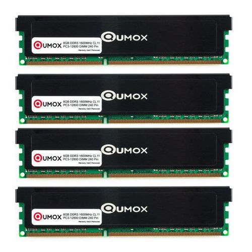 QUMOX 32Go (4x 8Go) DDR3 1600 1600MHz PC3-12800 (240 broches) DIMM pour ordinateur de bureau
