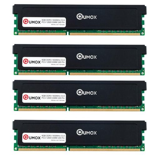 QUMOX 32Go (4x 8Go DDR3 1600 1600MHz PC3-12800 PC-12800 (240 broches) DIMM mmoire XMP CL9 