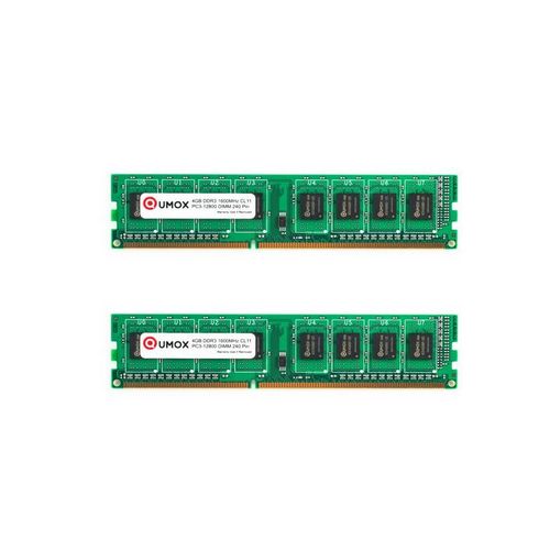 QUMOX 8 Go (2x 4 Go) DDR3 PC3-12800 1600MHz 1600 (240 broches) DIMM mmoire pour ordinateur de bureau