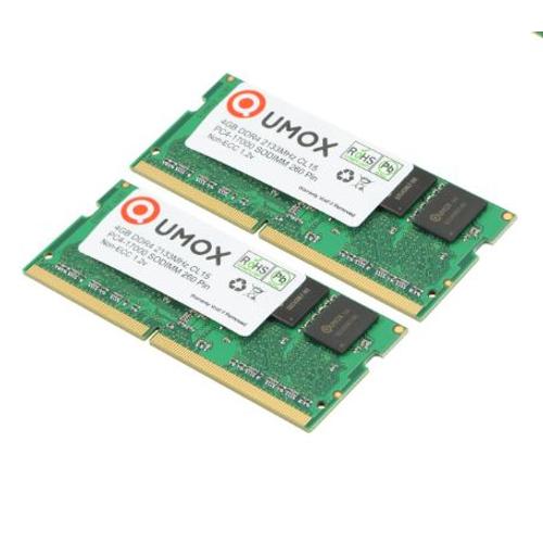 Qumox 8Go(2x 4Go) mmoire RAM DDR4 2133 2133MHz CL15 PC4-17000 PC-17000 (260 broches)SO-DIMM 1.2V pour ordinateur portable