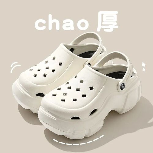 Qyckaby-Chaussures De Jardin  Trous De Chat Pour Femmes,Sandales Souples D't  Semelle Optique  Talons Hauts,Pantoufles De Plage D'extrieur Bricolage,2023