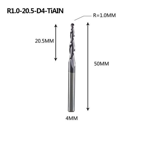 R1.0-20.5-D4 Mches De Dfonceuse  Revtement En Carbure De Tungstne Massif, Cnc, 1 Pice 