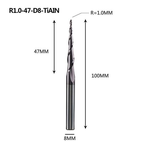 R1.0-47-D8-100 Mches De Dfonceuse  Revtement En Carbure De Tungstne Massif, Cnc, 1 Pice 