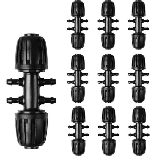 Raccord De Tuyau D'arrosage De Jardin, Connecteurs En T Cannels, Irrigation Goutte  Goutte Pour Tube D'arrosage De 1/2  1/4 Pouce, Accessoires D'arrosage  6 Voies, Noir