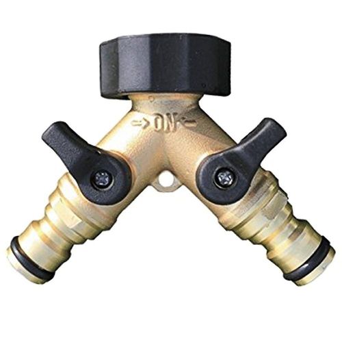 Raccord En Y Robuste En Laiton  2 Voies Pour Tuyau D'arrosage, Connecteur Hexagonal Avec Robinets D'arrt  Prise Confortable, Adaptateur Pour Robinet D'eau