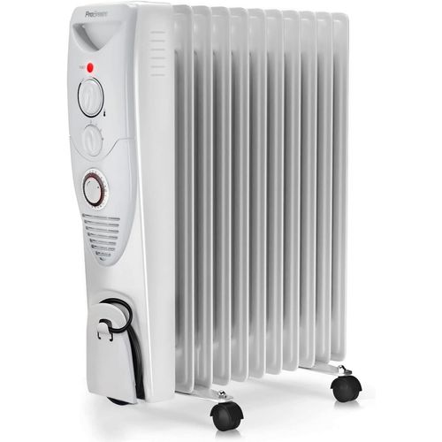 Radiateur  Bain d'huile 2500W, 11 lments - Chauffage lectrique Portable avec Minuterie intgre, 3 Niveaux de Chaleur, Thermostat rglable, Caractristiques de scurit intgres -