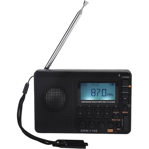 Radio Numrique, Petite Radio Portable Multifonction Mini Walkman Professionnel Enregistreur Stro Haut-Parleur Rec, Prend En Charge Am Fm Sw, Avec Interface Casque 3,5 Mm, Pour couter