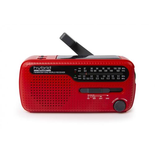 Radio Portable Muse Mh-07-Red - Coloris Rouge - Alimentation Par Dynamo Et nergie Solaire - Multi-Gammes Fm/Mw/Sw1/Sw2