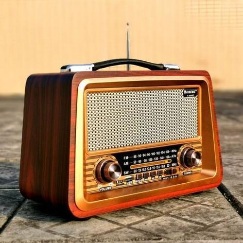 Radio Portable, Radio Vintage Bluetooth Fm/Am/(Mw)/Sw, Design En Bois Classique Retro Radio Bluetooth, Poste Radio Vintage Prise En Charge De La Carte Tf/Aux/Usb/Haut-Parleur 5w