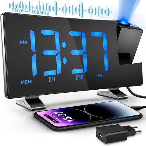 Radio Reveil Projection Plafond, Reveil Projecteur Avec Port De