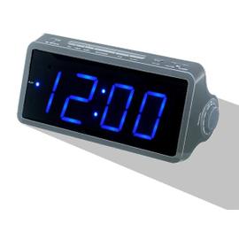 Radio réveil Essentiel B secteur ou pile - Radio AM/FM Reveil Alarm Grand  afficheur LED Bleu Tuner analogique