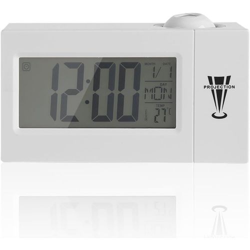 Radio-Rveil Numrique Avec Projecteur, Intensit Variable, Mise En Veille Programmable Et Affichage De La Temprature Intrieure, Du Jour Et De La Date