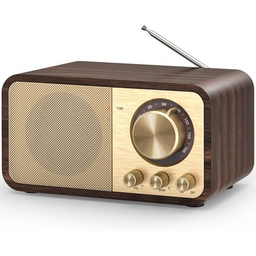 Radio Vintage FM Bluetooth, Poste Radio Portable Rechargeable avec
