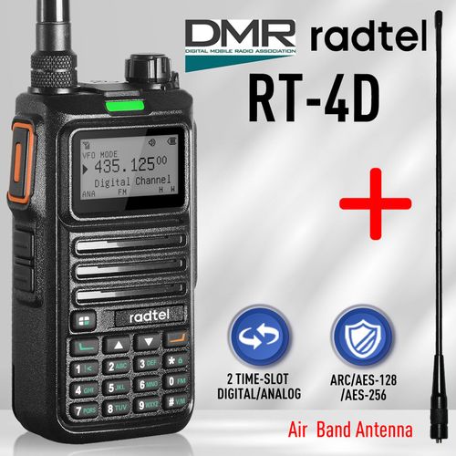 Radtel Rt-4d Dmr Radio Numrique Walperfor Talkie Touristes Mode Analogique Bidirectionnel Radio Touristes Time Slot Ham Radio 1024 Canaux - Type Add Air Ant-Euro