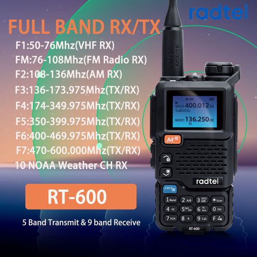 Radtel RT-600 Air Band Walperforated Talkie Portable Am Fm Radio Bidirectionnelle Commutateur VHF Station K5 Rcepteur Ham Sans Fil Ensemble Longue Porte - Type black-EURO