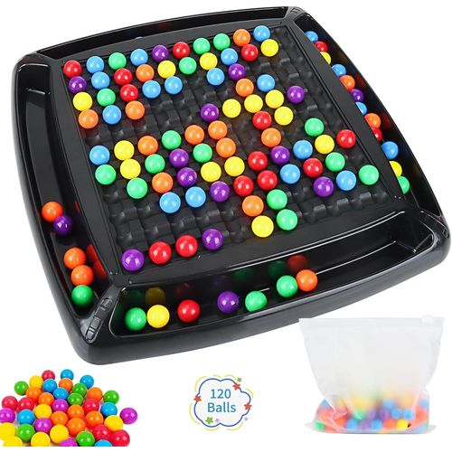 Rainbow Ball Elimination Chess Game, Puzzle Magic Chess Board Rainbow Ball, Jeu De Socit D'limination, chiquier Intellectuel Duel Double, Jeux de Socit D'association de Perles (120).[E1994]