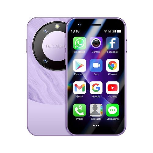 Rainbuvvy F8 Pro Max 3G Mini Smartphone 3.0 pouces 1GB+16GB Android 8.1 Reconnaissance faciale 2000mAh Double SIM Double Veille Violet